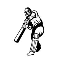 Cricket Batsman With Bat Batting Viewed From Front vector