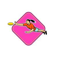 Ultimate Frisbee Player Catching Disc Mascot vector