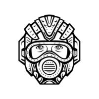 Futuristic Face Mask Face Covering or Space Helmet vector