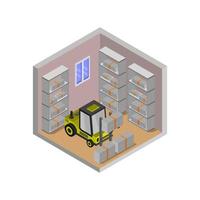 Isometric Warehouse Illustrated On White Background vector