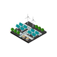 Isometric Solar Panel Illustrated On White Background vector