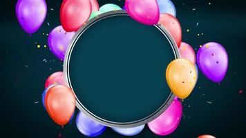 fondo de celebración de globos voladores video