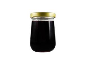 Jam in a glass jar photo