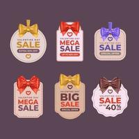 Set of Valentine Sale Retro Label vector