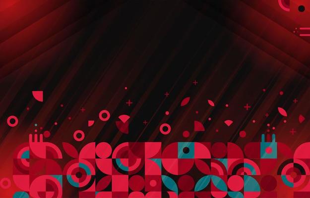Dynamic Futuristic Red Geometric Abstract Art