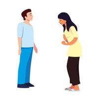 Man and woman feeling sick vector design