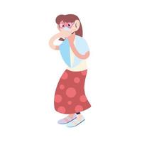 young woman with virus symptoms vector