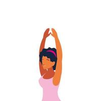 woman doing dance exercises at home vector