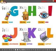 educational cartoon alphabet letters set for elementary age children vector