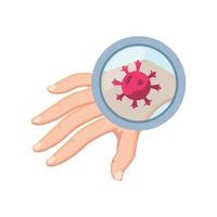 hands with coronavirus on white background vector