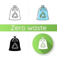 Compostable trash bag icon vector