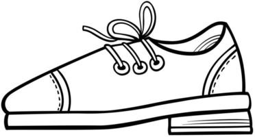 Zapato de cuero objeto dibujos animados clip art color página del libro vector