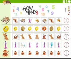 counting game for kids with funny characters vector