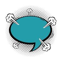 speech bubble blue color pop art style vector