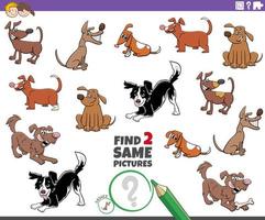 find two same dog characters game for children