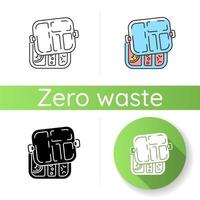 Reusable lunch box icon vector