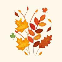 branches with leafs of autumn vector