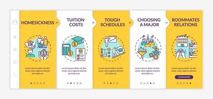 Student difficulties onboarding vector template