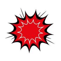 explosion red color pop art style icon vector