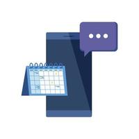 smartphone device with calendar reminder vector