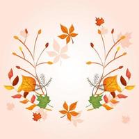 branches with leafs of autumn vector