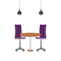 office chair with wooden table vector