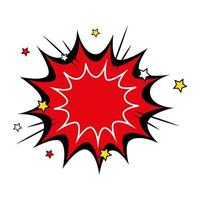 explosion red color pop art style icon vector