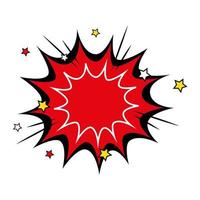 explosion red color pop art style icon vector