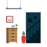 house place with drawer scene vector