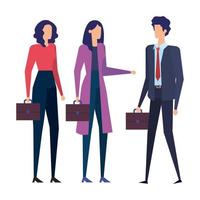 elegant business people workers avatars characters vector