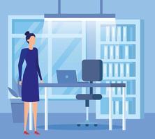 elegant businesswoman worker in the office vector