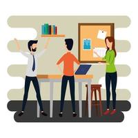 elegant business people working in the office vector