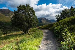 ruta de senderismo en alaska durante el día