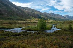 Stream near mountains photo