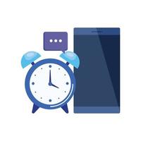 alarm clock with smartphone device vector