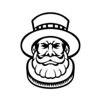 Beefeater Yeomen of the Guard or Yeoman Warder Head Mascot Black and White vector