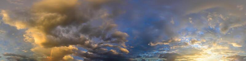 Golden hour through clouds photo