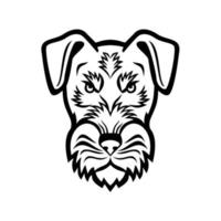 Cabeza de terrier de caza jagdterrier enojado o mascota de terrier de caza alemán en blanco y negro vector