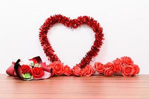 Flowers and heart photo