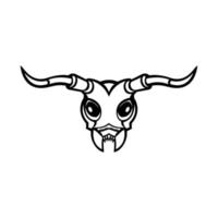 Head of a Long-horned Beetle Front View Mascot Black and White vector