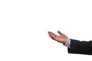 Businessman hand on a white background photo