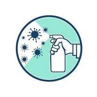 Disinfectant Spray on Coronavirus Icon Retro vector