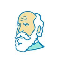 nerd charles darwin mascota del doodle vector