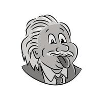 Albert Einstein Sticking Tongue Out Cartoon vector