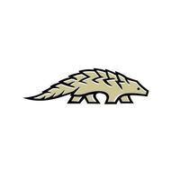 Pangolin Scaly Anteater Walking Side Mascot vector