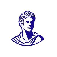 Ancient Roman Emperor Looking Side Mascot vector