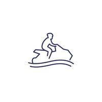 Jet ski line icon on white vector