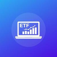 icono de etf con gráfico, vector de fondo negociado en bolsa