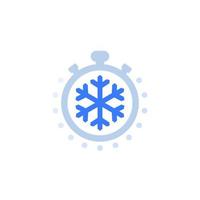 icono de tiempo de congelación en blanco vector