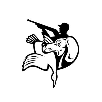 Retriever Dog With Goose Bird Hunter Shooting Retro Black And White Vector Art At Vecteezy Retriever Dog With Goose Bird Hunter Shooting Retro Black And White Vector Art At Vecteezy